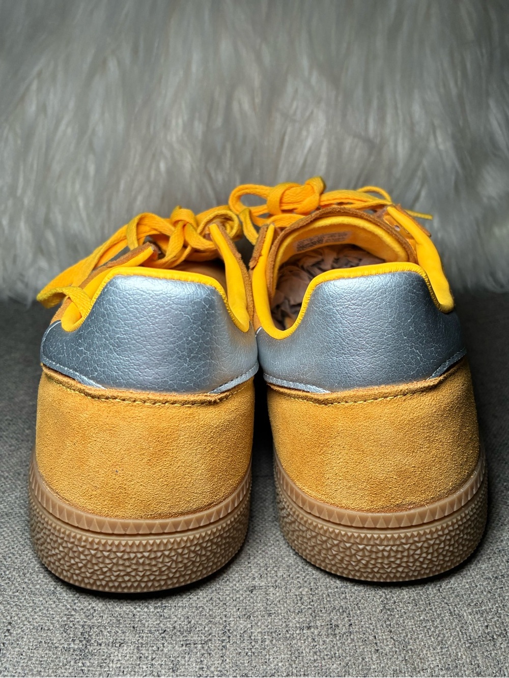 Adidas Spezial Yellow Suede Sneakers with Pink Stripes - Picture 6 of 8